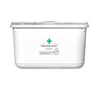Pastillero con asa, pastillero de gran capacidad a prueba de polvo, portátil, contenedor multifuncional para vendajes, tijeras