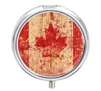 Pastillero con bandera canadiense con 2 compartimentos, portátil, organizador de pastillas de viaje