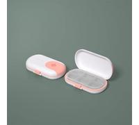 Pastillero con cortador de pastillas, cortador de medicinas, caja de medicinas pequeña portátil, caja de medicinas, caja de viaje para pastillas, organizador de pastillas divididas-6 cuadrícula-rosa