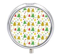 Pastillero con diseño de árboles de Navidad, bonito pastillero, organizador de pastillas, 2 compartimentos