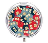 Pastillero con diseño de búhos, bonito pastillero diario, organizador de pastillas, 2 compartimentos