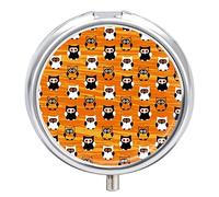 Pastillero con diseño de búhos, bonito pastillero diario, organizador de pastillas, 2 compartimentos