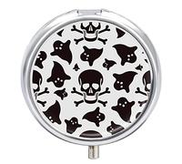Pastillero con diseño de calavera y pastillero, organizador de 2 compartimentos