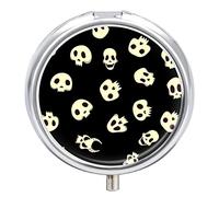 Pastillero con diseño de calavera y pastillero, organizador de 2 compartimentos