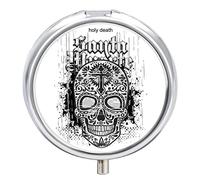 Pastillero con diseño de calavera y pastillero, organizador de 2 compartimentos