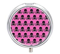 Pastillero con diseño de calavera y pastillero, organizador de 2 compartimentos