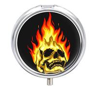 Pastillero con diseño de calavera y pastillero, organizador de 2 compartimentos