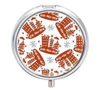 Pastillero con diseño de casa de Navidad, 2 compartimentos, portátil, organizador de pastillas de viaje