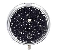 Pastillero con diseño de constelaciones y estrellas, bonito pastillero diario, organizador de 2 compartimentos