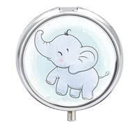 Pastillero con diseño de elefante, mariposa, pastillero diario, 2 compartimentos