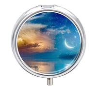 Pastillero con diseño de estrellas y nubes, bonito pastillero diario, organizador de pastillas, 2 compartimentos