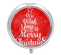Pastillero con diseño de Feliz Navidad, bonito pastillero diario, organizador de pastillas, 2 compartimentos