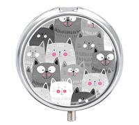 Pastillero con diseño de gatos lindo pastillero diario organizador de pastillas 2 compartimentos
