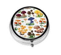 Pastillero con diseño de hongo con pintura japonesa, 3 compartimentos, organizador portátil