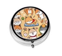 Pastillero con diseño de perro de dibujos animados, 3 compartimentos, organizador portátil