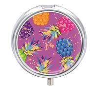 Pastillero con diseño de piña, bonito pastillero diario, organizador de pastillas, 2 compartimentos
