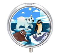 Pastillero con diseño de pingüino de león marino con 2 compartimentos