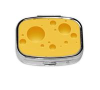 Pastillero con diseño de queso suizo sin costuras, 2 compartimentos, organizador portátil