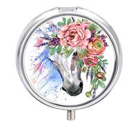 Pastillero con diseño de unicornio y flores