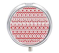 Pastillero con diseño navideño lindo y organizador de pastillas con 2 compartimentos