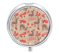 Pastillero con diseño navideño lindo y organizador de pastillas con 2 compartimentos