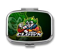 Pastillero Con Espejo Hombre Broma Pastillero Con 2 Compartimentos, Dispensador De Metal Cuadrado Portátil A De Humedad, Caja De Almacenamiento