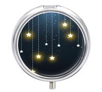 Pastillero Con Espejo Luces Decorativas Con Forma De Estrella Pastillero 3 Rejillas Portátil Redondo A De Humedad Distribuidor De Metal Caja De Almacenamiento Regalo Único