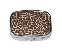 Pastillero con estampado animal de jirafa, 2 compartimentos, organizador portátil