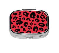 Pastillero con estampado de leopardo, león, tigre, 2 compartimentos, organizador portátil