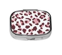 Pastillero con estampado de leopardo sin costuras, diseño de animales africanos, 2 compartimentos, organizador portátil