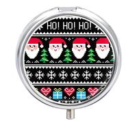 Pastillero con fondo de Feliz Navidad, bonito pastillero diario, organizador de pastillas, 2 compartimentos
