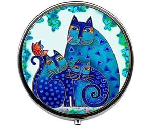 Pastillero con foto de tres gatos azules, caja de caramelos, joyería, boda, cumpleaños, regalos modernos, hermosos regalos