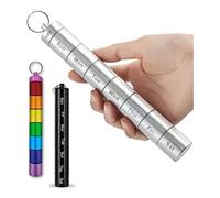Pastillero con impermeable para 7 días de viaje, semanal, pastillero de metal compacto para uso en exteriores