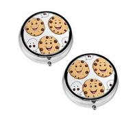 Pastillero con impresión de chispas de chocolate, pastillero de 3 compartimentos, portátil para bolsillo o bolso, organizador de píldoras decorativo de metal, organizador de vitaminas, regalo único