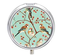 Pastillero con patrón de cernícalo americano con 3 compartimentos, pequeño y portátil, organizador de pastillas para bolso de bolsillo