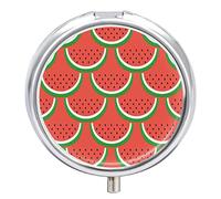 Pastillero con patrón de sandía, bonito pastillero diario, organizador de pastillas, 2 compartimentos
