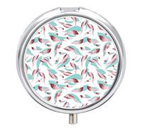 Pastillero con plumas, bonito pastillero, organizador de pastillas, 2 compartimentos