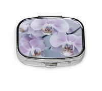 Pastillero con rama de orquídea, flor de primavera, pastillero para bolsillo o monedero, bonito contenedor pequeño para pastillas, organizador de pastillas de viaje