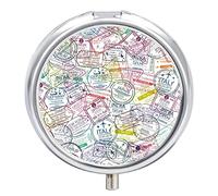 Pastillero con textura, bonito pastillero diario, organizador de pastillas, 2 compartimentos