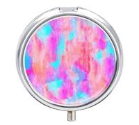 Pastillero con textura rosa y azul, bonito pastillero diario, organizador de pastillas, 2 compartimentos