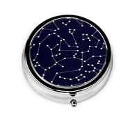 Pastillero Constelaciones Estrellas Astrología Ciencia Pastillero Para Monedero Lindo Pequeño Viaje Organizador De Pastillas Redondo
