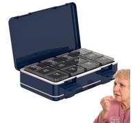 Pastillero, contenedor de almacenamiento portátil para guardar medicamentos, organizador de medicamentos de viaje para siete días a la semana, pastillero para mochila de bolsillo