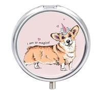 Pastillero Corgi Perro Unicornio Lindo Pastillero Diario Pastillero Organizador 2 Compartimentos
