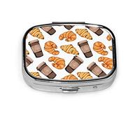 Pastillero croissants delicioso pan comida único pastillero para bolsillo o monedero lindo pequeño pastillero contenedor viaje pastillero organizador