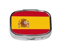 Pastillero cuadrado con bandera de España, organizador de viaje, contenedor compacto semanal para medicamentos para organización diaria de píldoras