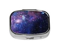 Pastillero cuadrado de vitamina Galaxy azul y morado, caja dispensadora de píldoras, caja de aceite de hígado de bacalao