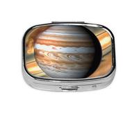 Pastillero cuadrado Júpiter Landscape ligero y portátil, con 2 insertos de plástico, adecuado para llevar en bolsillos o carteras.