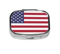 Pastillero cuadrado ligero y portátil, con 2 insertos de plástico, adecuado para llevar en bolsillos o carteras.