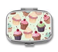 Pastillero cuadrado para bolso y bolsillo, organizador portátil para mini magdalenas con 2 compartimentos, bonito pastillero de viaje para guardar vitaminas, medicamentos, aceite de pescado