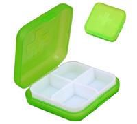 Pastillero cuadrado, pastilla, organizador de píldoras de viaje, caja de almacenamiento de medicamentos, organizador de píldoras de viaje, estuche de anillo de cuatro compartimentos para